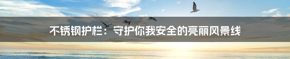 不锈钢护栏：守护你我安全的亮丽风景线