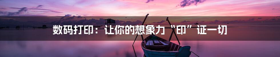 数码打印：让你的想象力“印”证一切