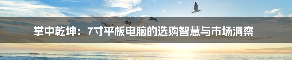 掌中乾坤：7寸平板电脑的选购智慧与市场洞察