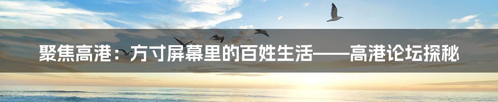 聚焦高港：方寸屏幕里的百姓生活——高港论坛探秘