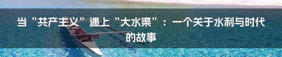 当“共产主义”遇上“大水渠”：一个关于水利与时代的故事