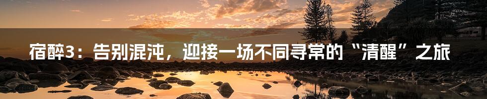宿醉3：告别混沌，迎接一场不同寻常的“清醒”之旅