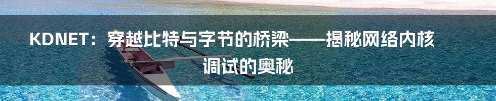 KDNET：穿越比特与字节的桥梁——揭秘网络内核调试的奥秘