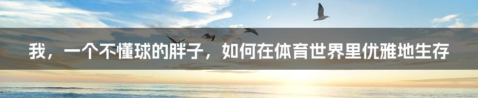 我，一个不懂球的胖子，如何在体育世界里优雅地生存