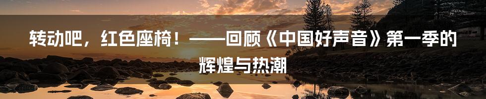 转动吧,红色座椅!——回顾《中国好声音》第一季的辉煌与热潮
