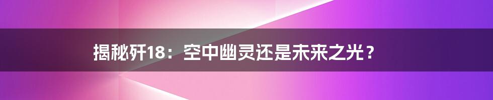 揭秘歼18：空中幽灵还是未来之光？