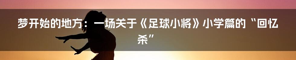 梦开始的地方:一场关于《足球小将》小学篇的“回忆杀”