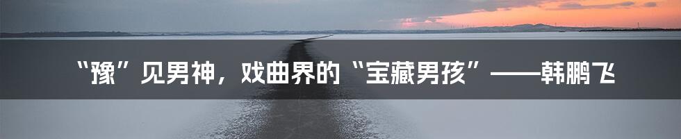 “豫”见男神，戏曲界的“宝藏男孩”——韩鹏飞