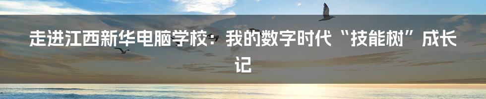 走进江西新华电脑学校：我的数字时代“技能树”成长记