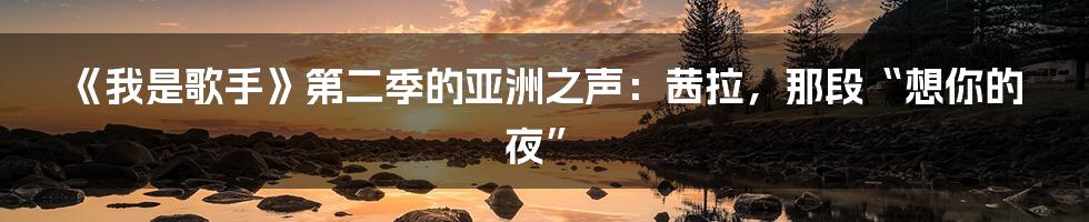 《我是歌手》第二季的亚洲之声:茜拉,那段“想你的夜”