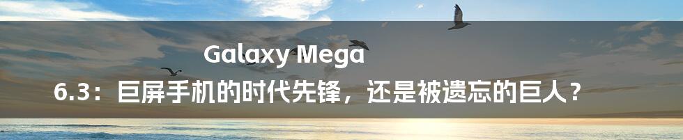 Galaxy Mega 6.3:巨屏手机的时代先锋,还是被遗忘的巨人?