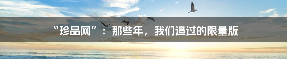 “珍品网”：那些年，我们追过的限量版