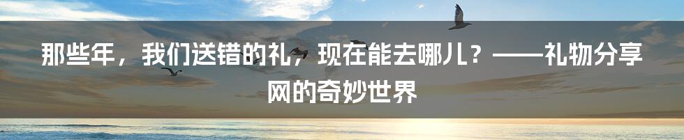 那些年，我们送错的礼，现在能去哪儿？——礼物分享网的奇妙世界