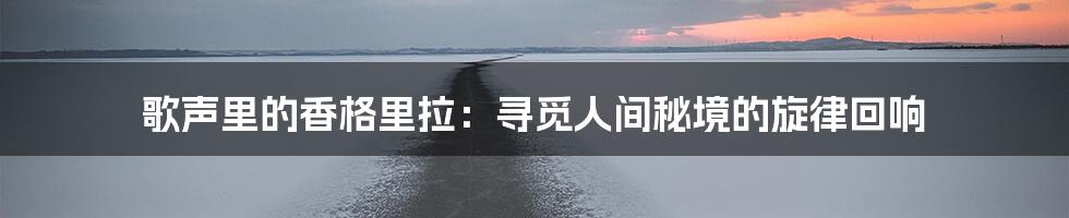 歌声里的香格里拉：寻觅人间秘境的旋律回响