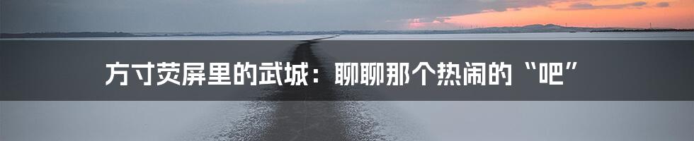 方寸荧屏里的武城:聊聊那个热闹的“吧”