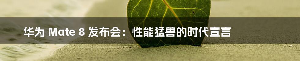华为 Mate 8 发布会:性能猛兽的时代宣言