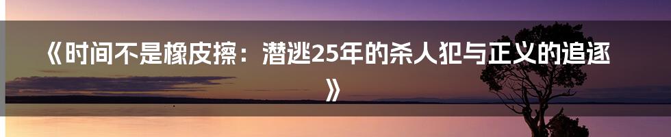 《时间不是橡皮擦:潜逃25年的杀人犯与正义的追逐》