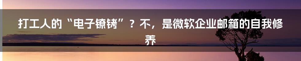 打工人的“电子镣铐”？不，是微软企业邮箱的自我修养