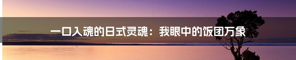 一口入魂的日式灵魂：我眼中的饭团万象