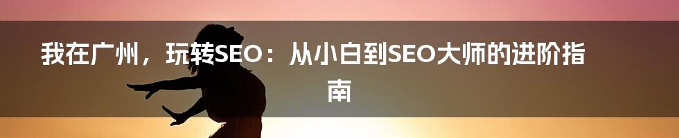 我在广州，玩转SEO：从小白到SEO大师的进阶指南