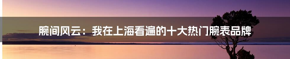 腕间风云:我在上海看遍的十大热门腕表品牌