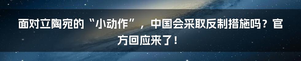 面对立陶宛的“小动作”，中国会采取反制措施吗？官方回应来了！
