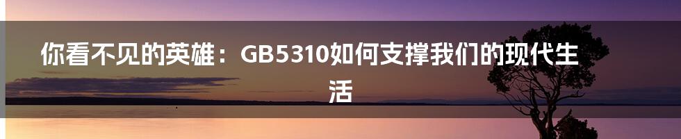 你看不见的英雄：GB5310如何支撑我们的现代生活