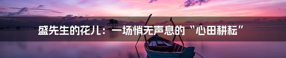 盛先生的花儿：一场悄无声息的“心田耕耘”