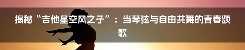 揭秘“吉他星空风之子”：当琴弦与自由共舞的青春颂歌