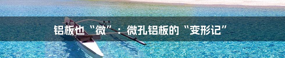铝板也“微”:微孔铝板的“变形记”