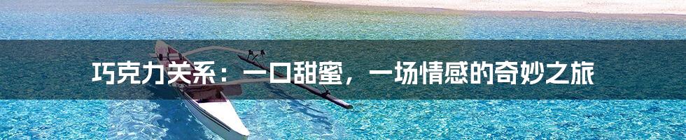 巧克力关系：一口甜蜜，一场情感的奇妙之旅