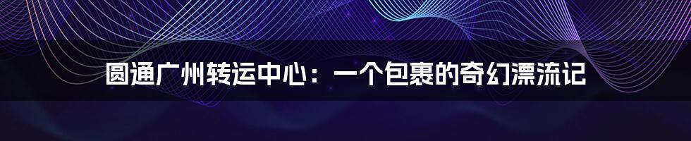 圆通广州转运中心：一个包裹的奇幻漂流记