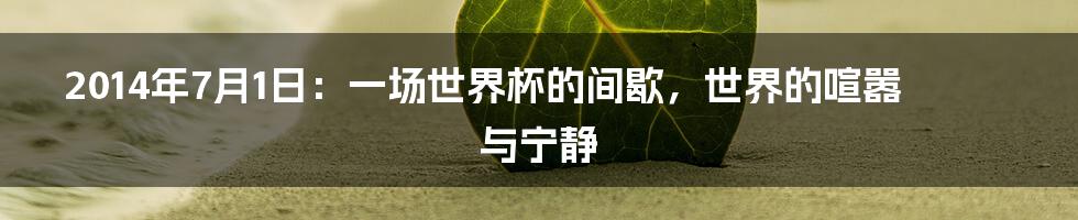 2014年7月1日：一场世界杯的间歇，世界的喧嚣与宁静