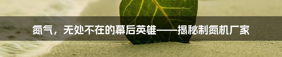 氮气，无处不在的幕后英雄——揭秘制氮机厂家