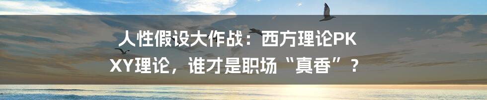 人性假设大作战：西方理论PK XY理论，谁才是职场“真香”？