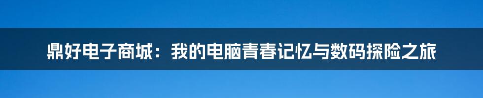 鼎好电子商城：我的电脑青春记忆与数码探险之旅