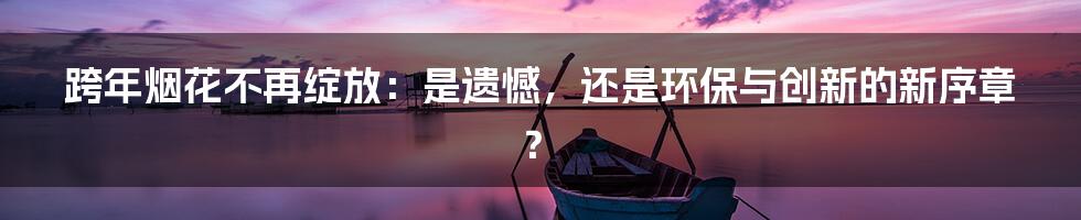 跨年烟花不再绽放：是遗憾，还是环保与创新的新序章？