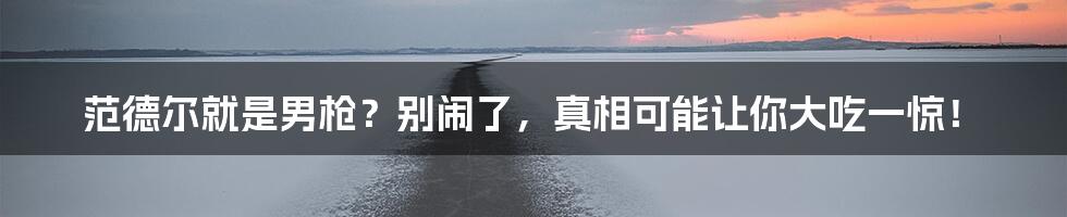 范德尔就是男枪？别闹了，真相可能让你大吃一惊！
