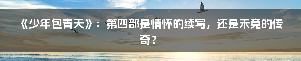 《少年包青天》：第四部是情怀的续写，还是未竟的传奇？