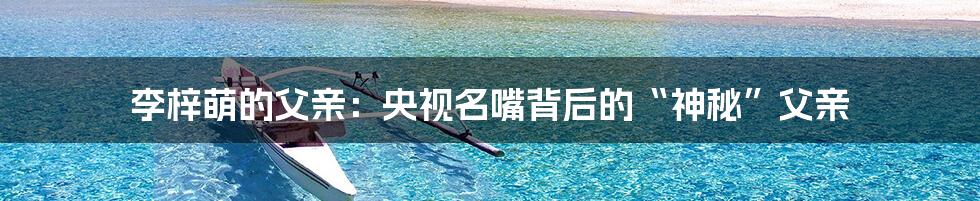 李梓萌的父亲:央视名嘴背后的“神秘”父亲
