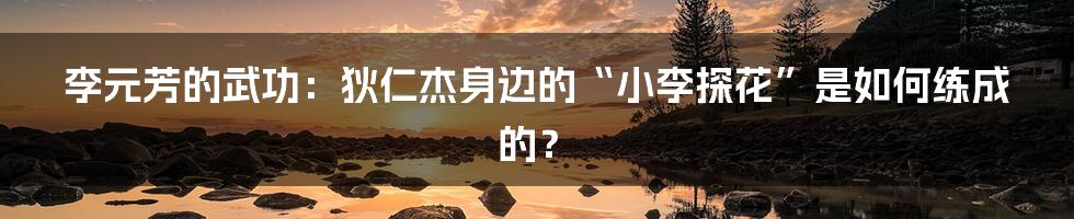 李元芳的武功：狄仁杰身边的“小李探花”是如何练成的？