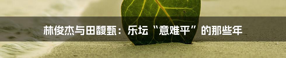 林俊杰与田馥甄:乐坛“意难平”的那些年