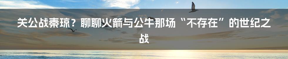 关公战秦琼？聊聊火箭与公牛那场“不存在”的世纪之战