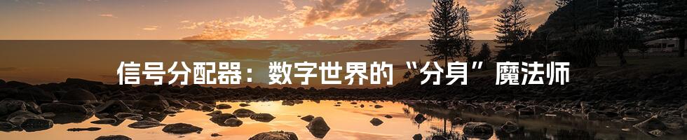 信号分配器:数字世界的“分身”魔法师