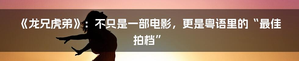 《龙兄虎弟》：不只是一部电影，更是粤语里的“最佳拍档”