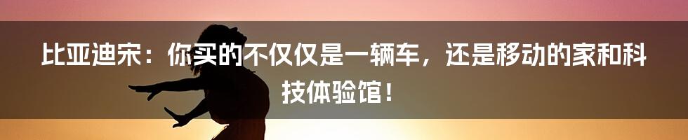 比亚迪宋:你买的不仅仅是一辆车,还是移动的家和科技体验馆!