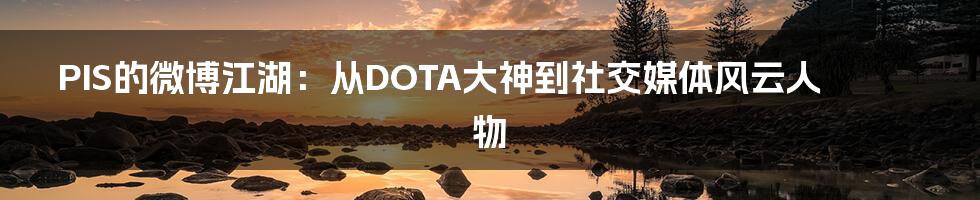 PIS的微博江湖:从DOTA大神到社交媒体风云人物