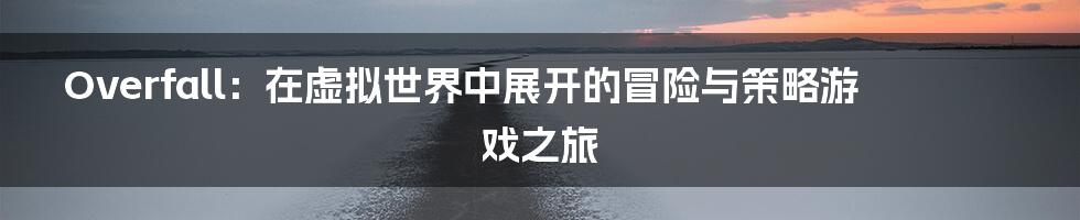 Overfall：在虚拟世界中展开的冒险与策略游戏之旅