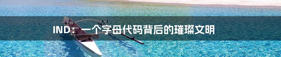 IND:一个字母代码背后的璀璨文明