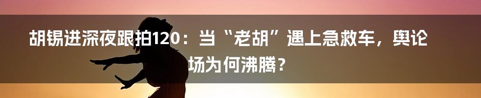 胡锡进深夜跟拍120:当“老胡”遇上急救车,舆论场为何沸腾?